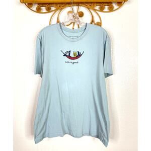 LIFE IS GOOD MEN TEE JAKE&ROCKET "HAMMOCK" t-shirt blue XL